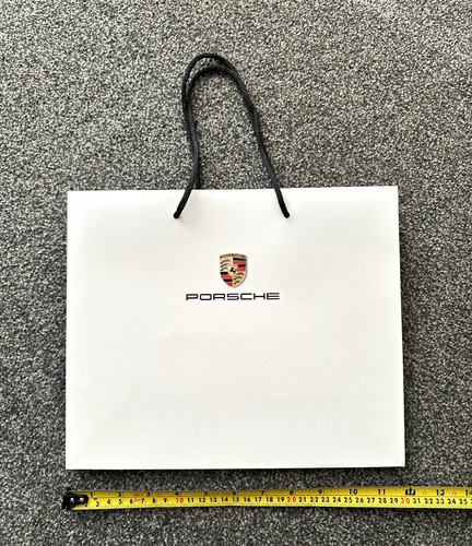 Porsche white paper gift bag - porsche,